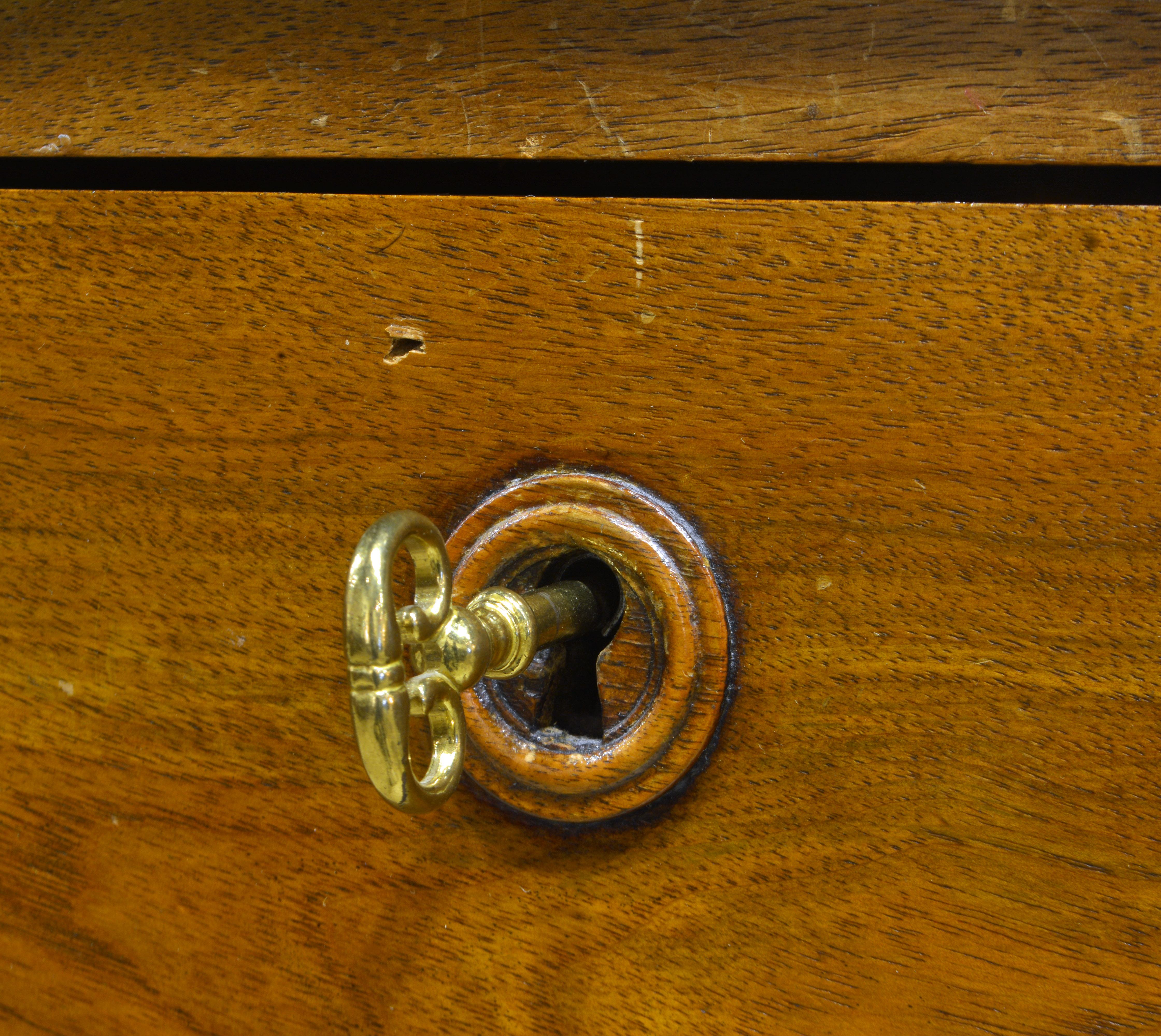 French Provincial Plantation Style Walnut Secretary Desk and Bookcase, 19th C. 10