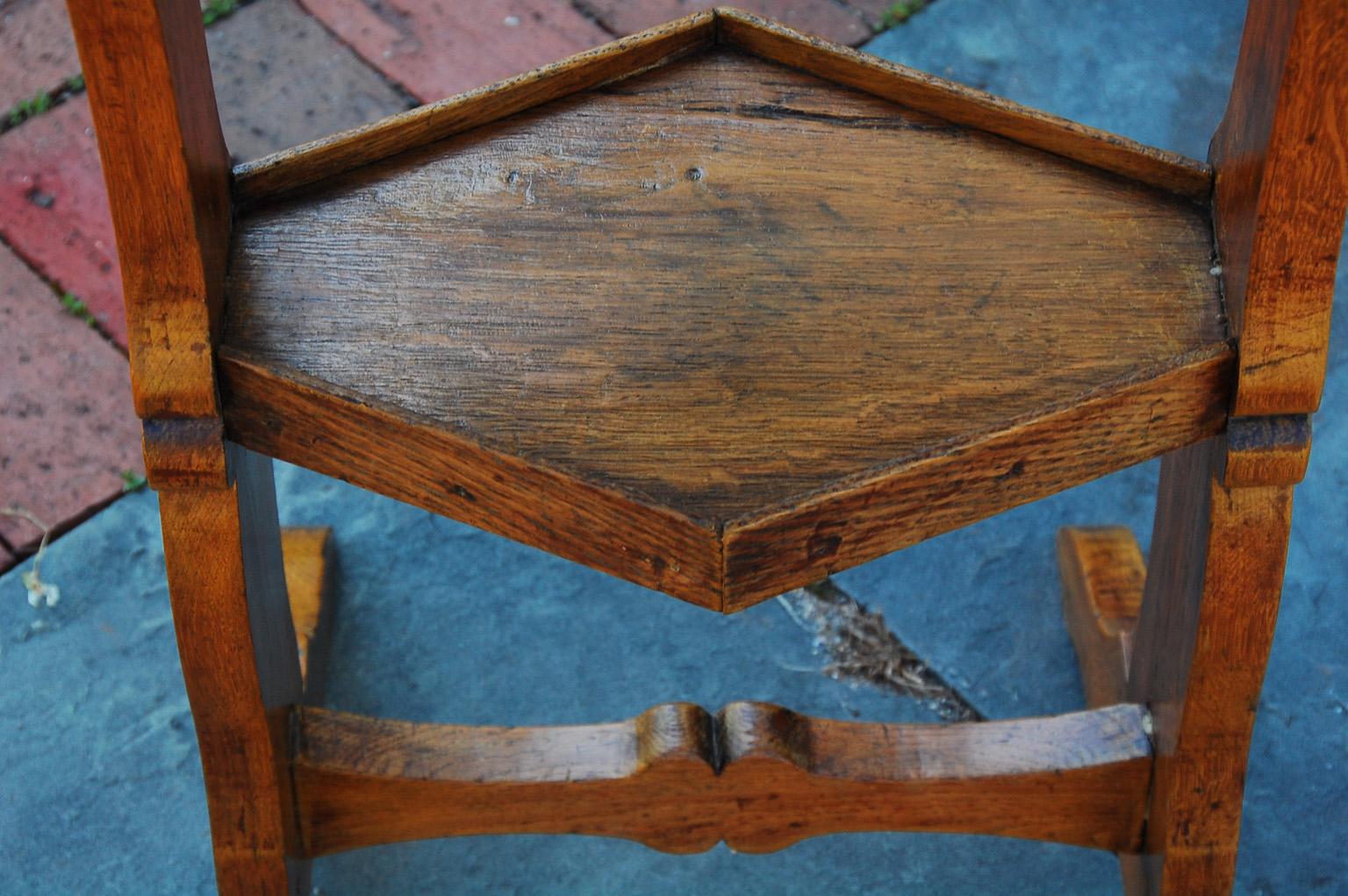 French Provincial 19th Century Oak Two Tier Oval Sewing Table 1