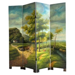 French Provincial 19th Century Screen 4 Fold