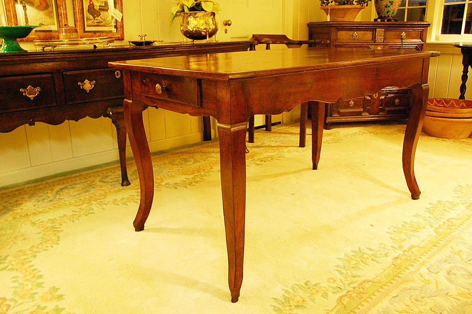 French Provincial 19th Century Small Farmhouse Cherry Dining Table 1