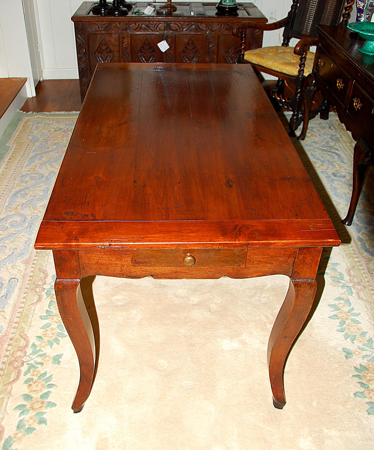 French Provincial 19th Century Small Farmhouse Cherry Dining Table 2