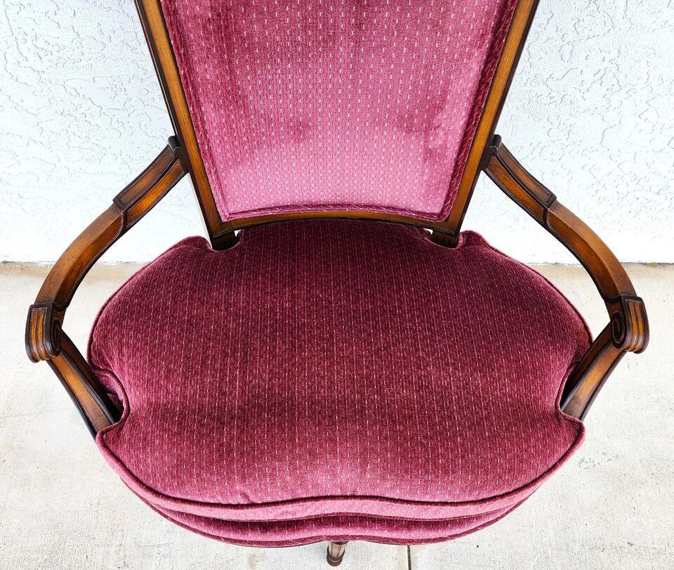 Velvet French Provincial Accent Armchair Oversized by Daniel Jones New York For Sale