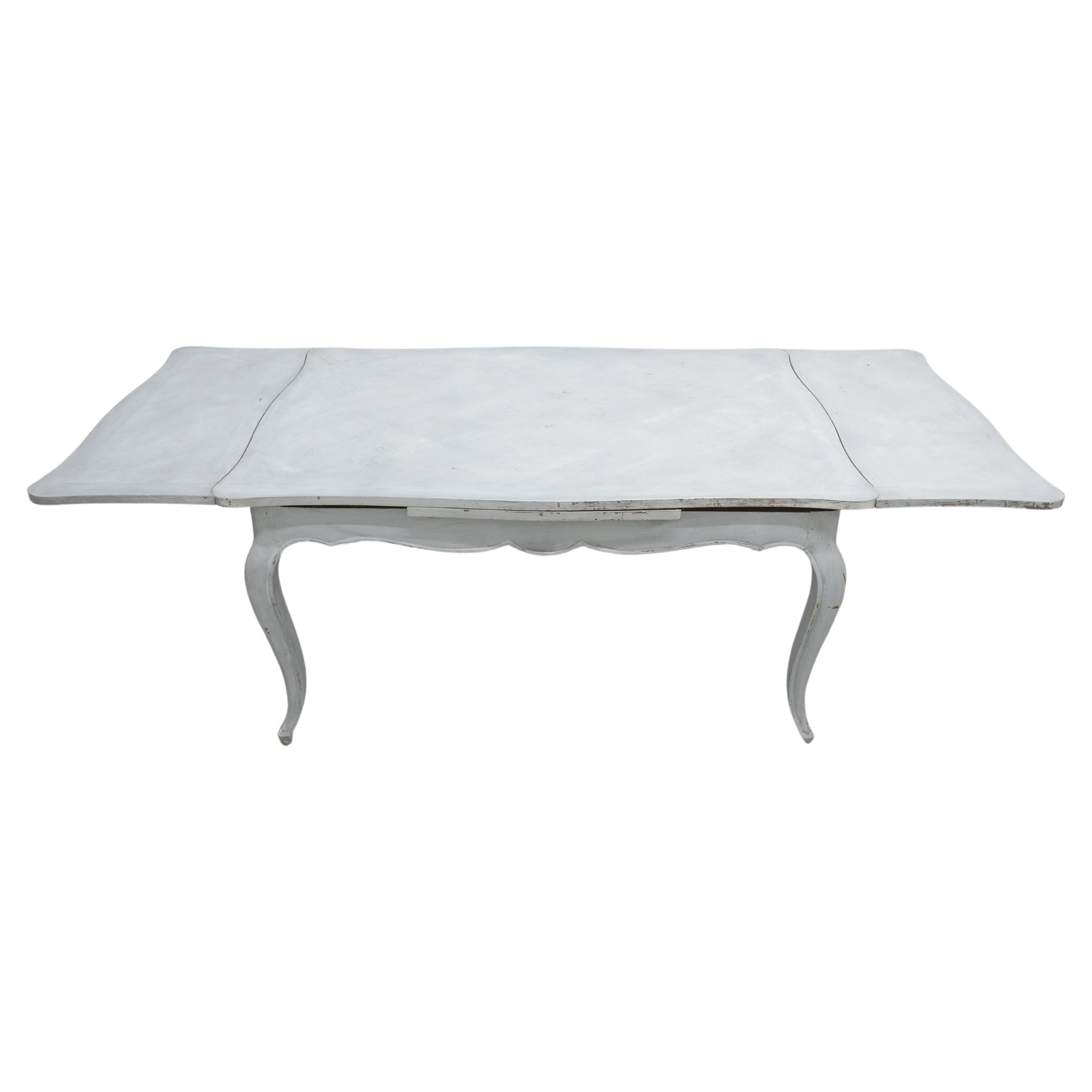 Early 1900s French Provincial Pale Grey Dining Table