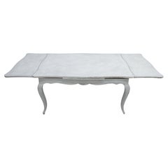 Used Early 1900s French Provincial Pale Grey Dining Table