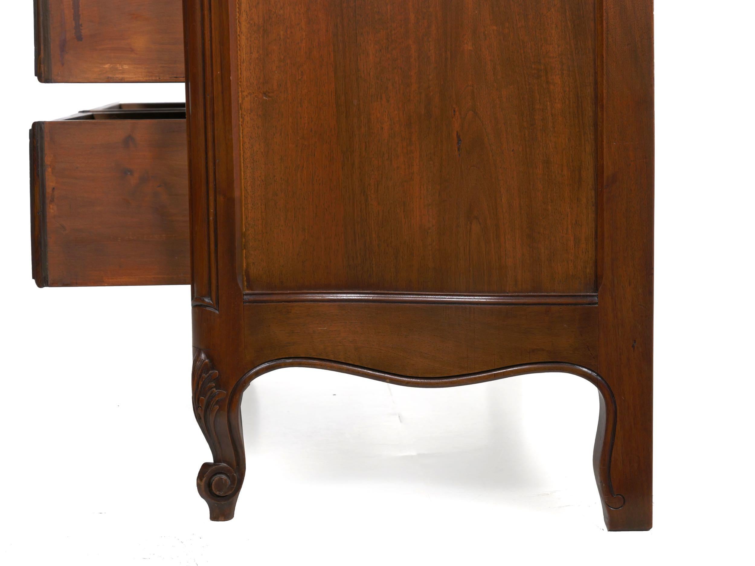 French Provincial Antique Walnut Chest of Drawers with Marble Top 5