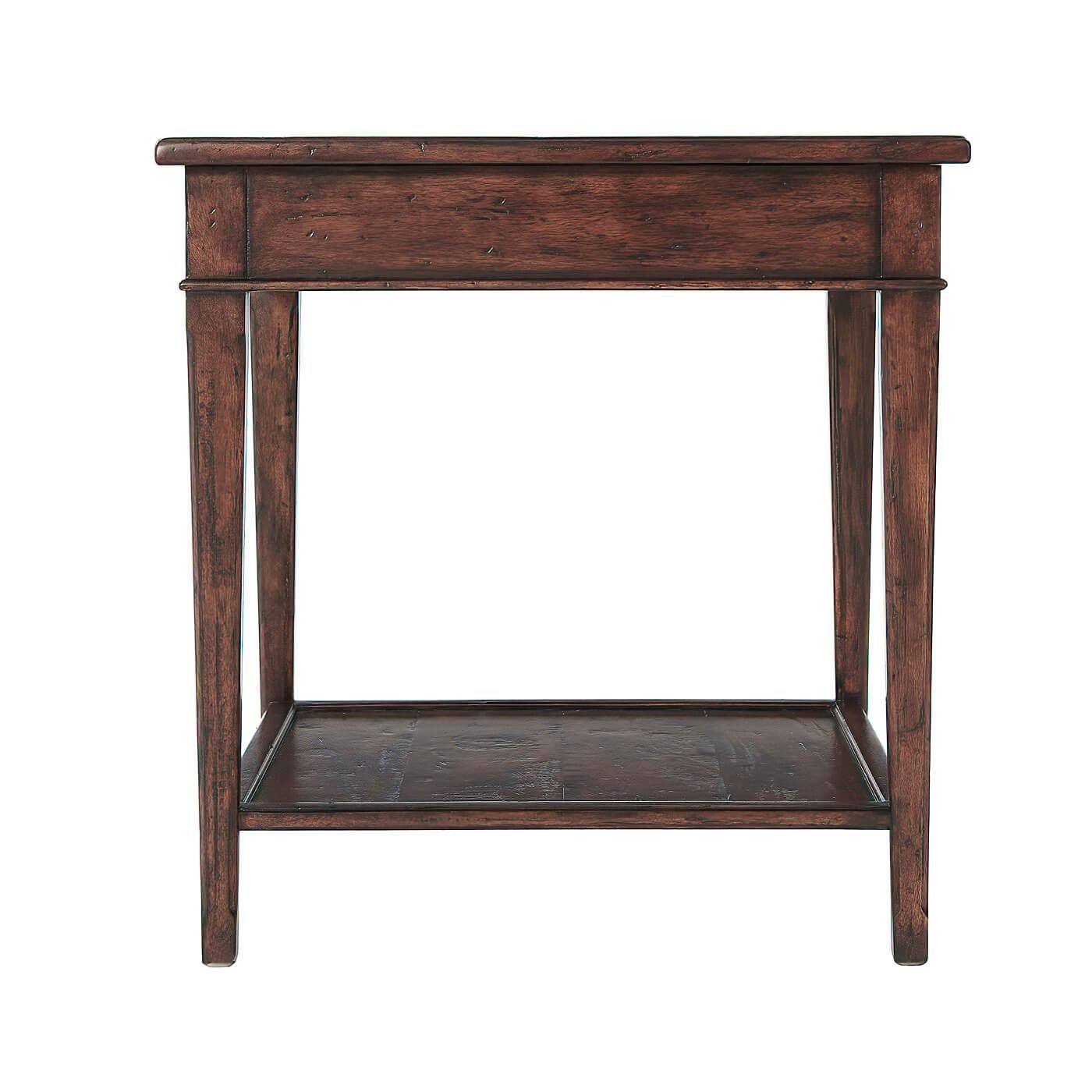 Vietnamese French Provincial Antiqued End Table For Sale