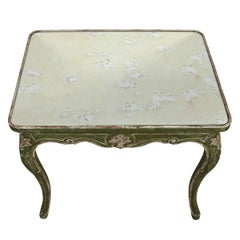 French Provincial Antiqued Mirrored Side Table