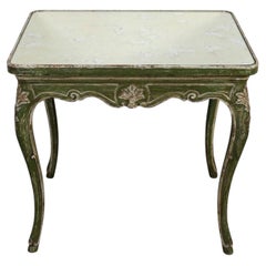 French Provincial Antiqued Mirrored Side Table