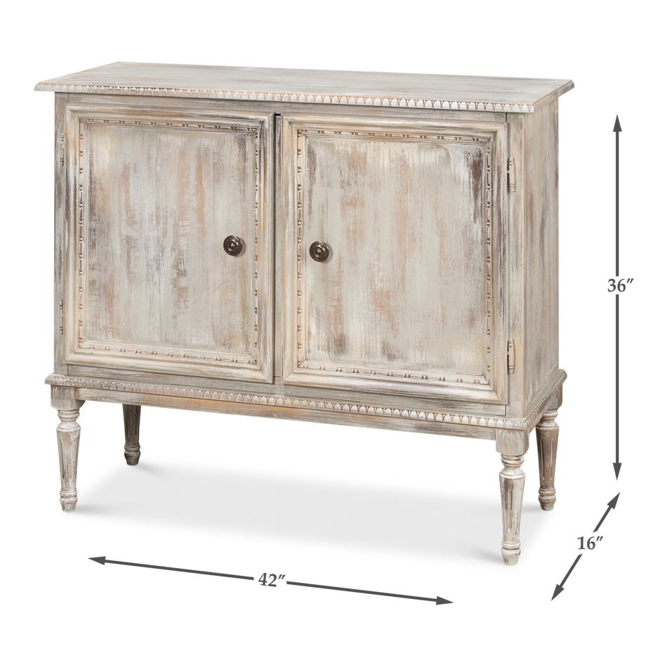 French Provincial Antiqued Side Cabinet For Sale 5