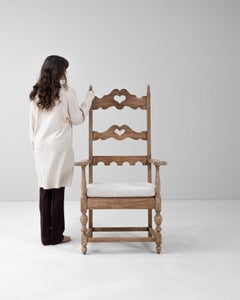 French Provincial Armchair with Bleached Oak Frame and Rush Seat