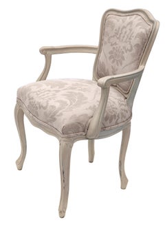 Sessel im französischen Provinzial-Stil mit Romo-Leinenpolsterung in Grau