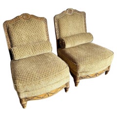 Sedie da salotto imbottite senza braccioli della provincia francese di Schnadig - Una coppia