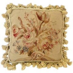 Vintage French Provincial Aubusson Style Throw Pillow
