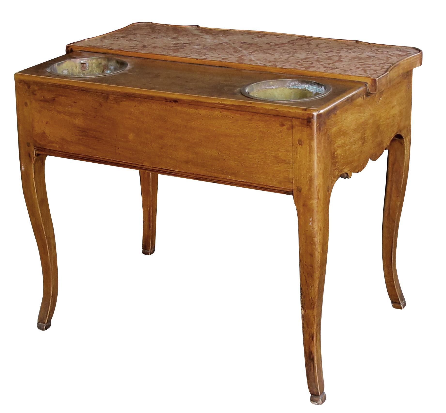 Carved French Provincial Beechwood Single-Drawer Rafraichissoir/Wine Cooler Table For Sale