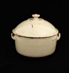 French Provincial Beige Glazed Terracotta Casserole Tureen