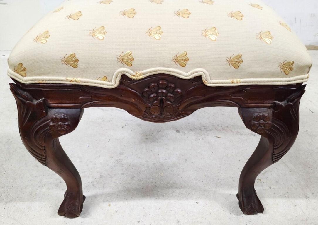 French Provincial Bench Louis XV with Bee Fabric by Andre Originals 5