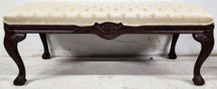 French Provincial Bench Louis XV with Bee Fabric by Andre Originals