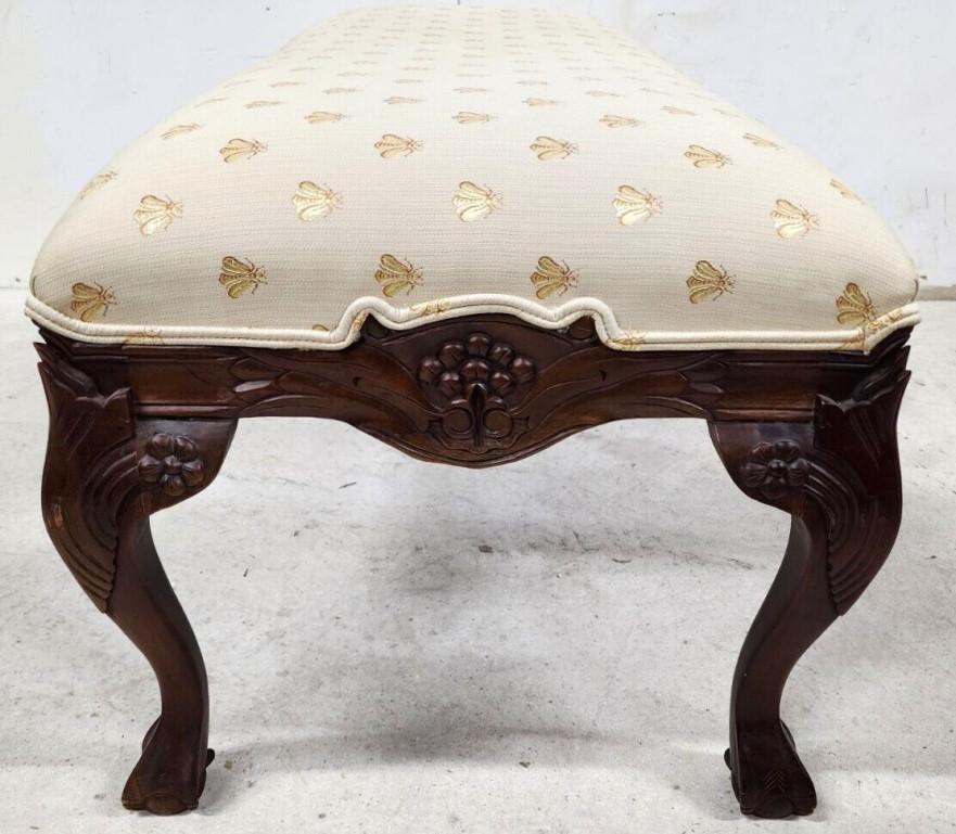 Cotton French Provincial Bench Louis XV with Bee Fabric by Andre Originals
