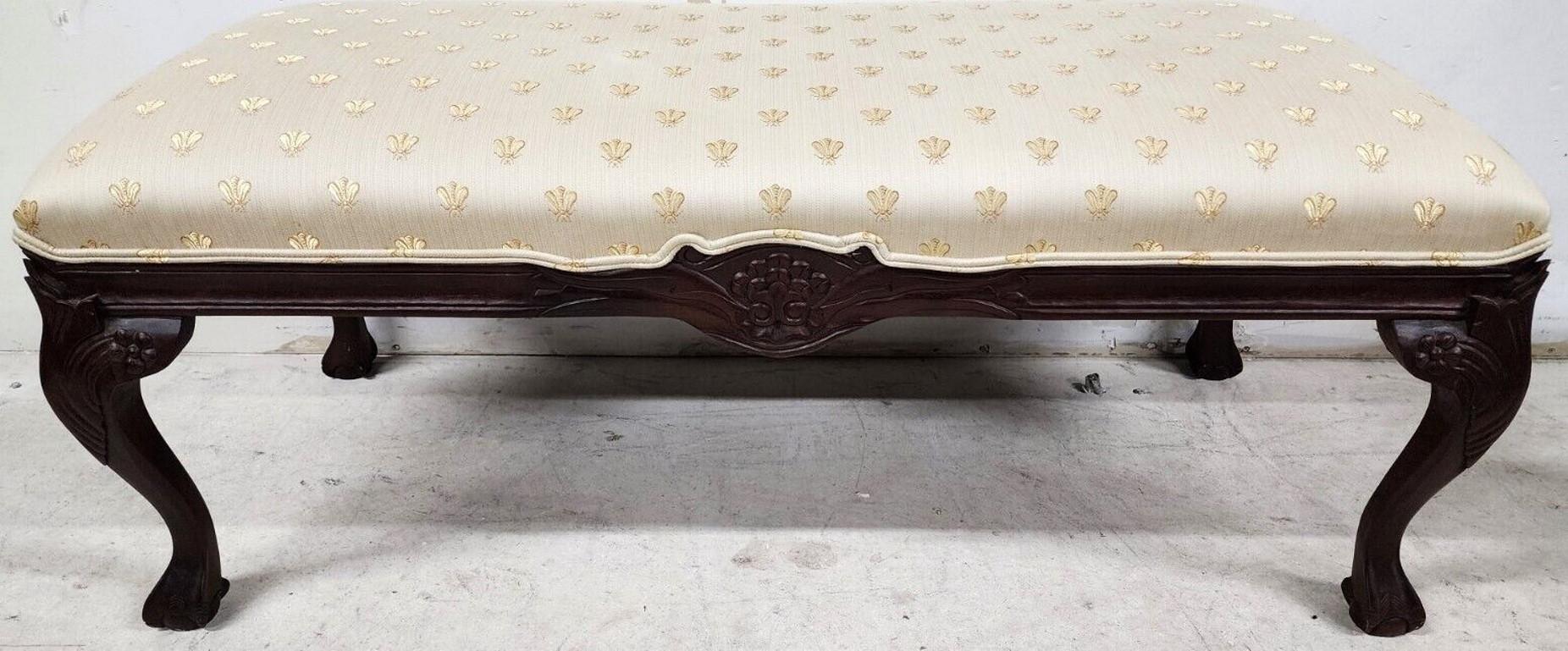 French Provincial Bench Louis XV with Bee Fabric by Andre Originals 1