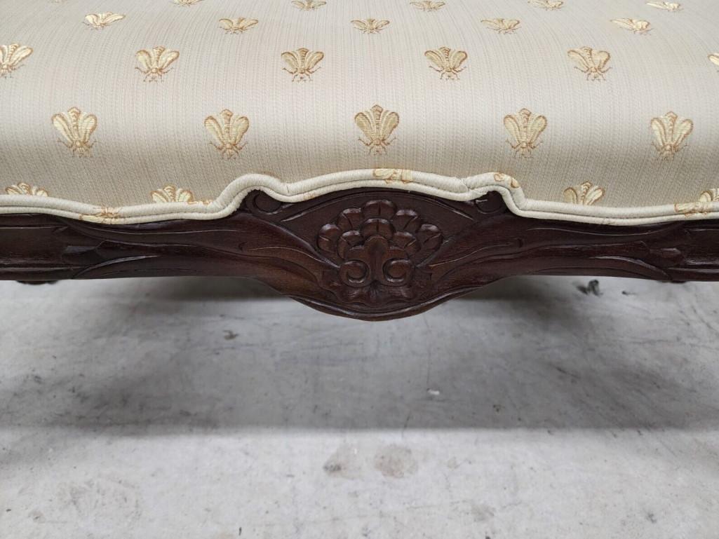French Provincial Bench Louis XV with Bee Fabric by Andre Originals 2