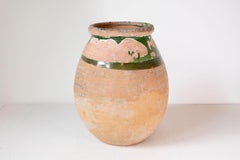French Provincial Biot Jar with Green Glaze and Rustic Character, 20th Century