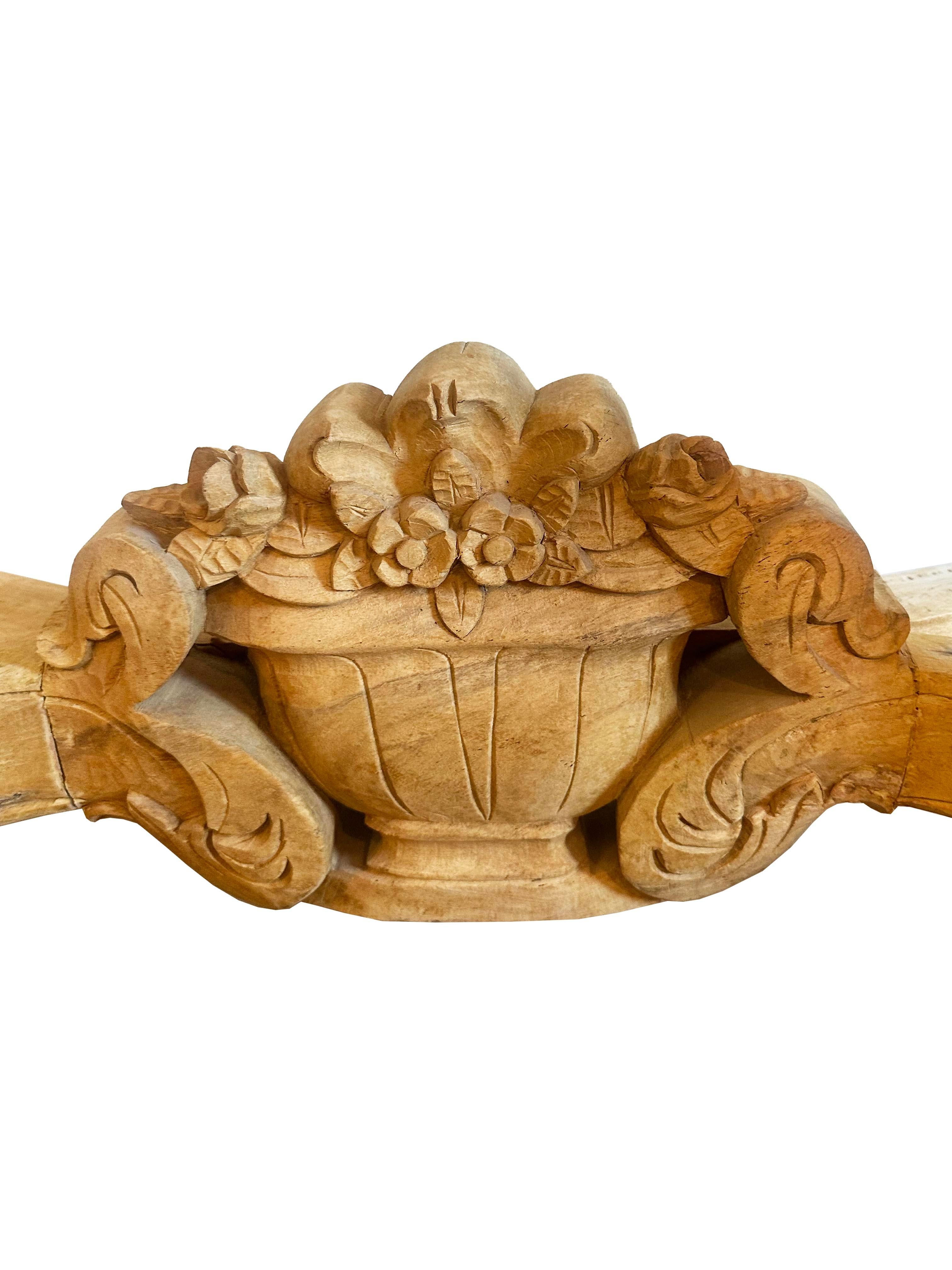 French Provincial Bleached Oak Console For Sale 5