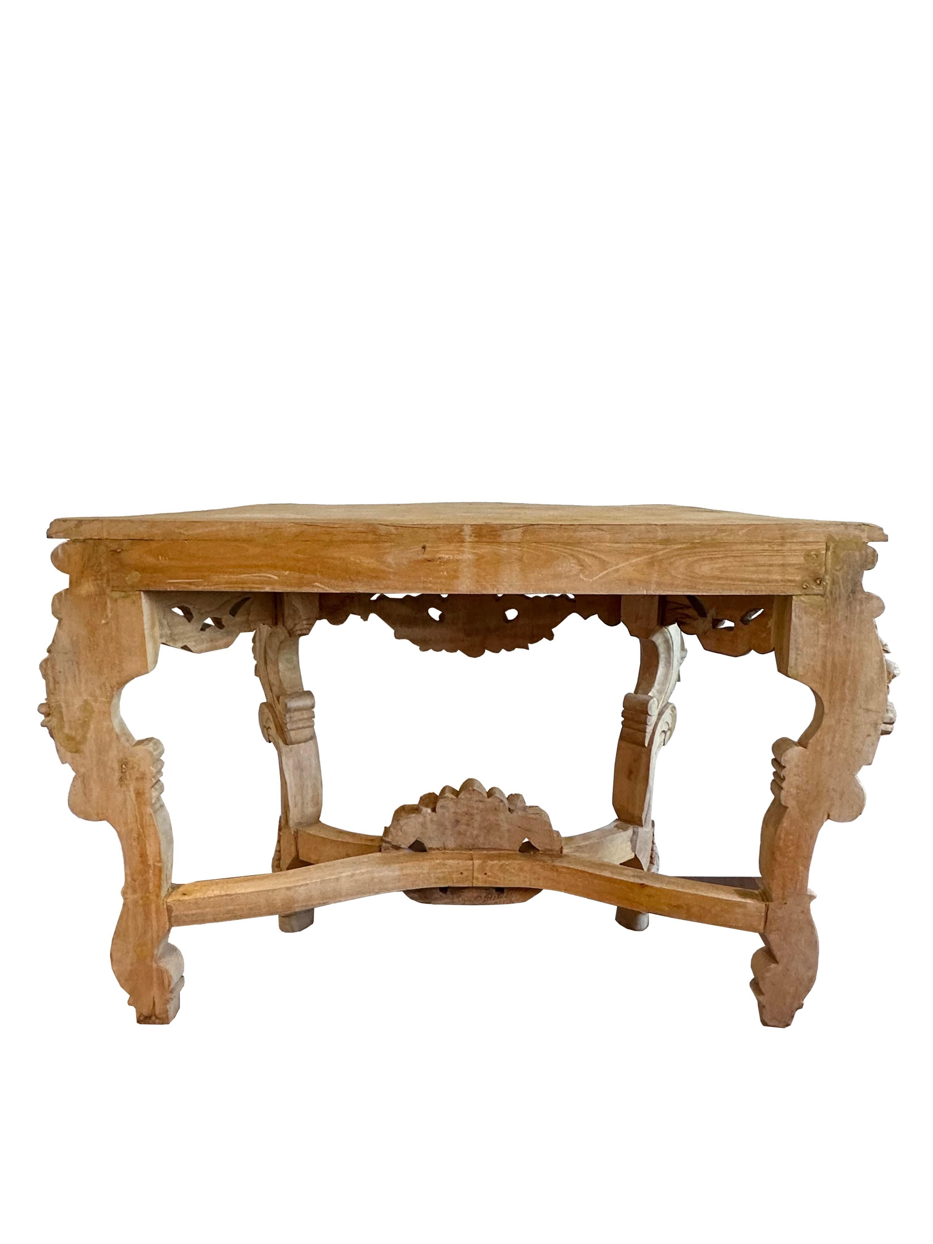 French Provincial Bleached Oak Console In Good Condition For Sale In Scottsdale, AZ