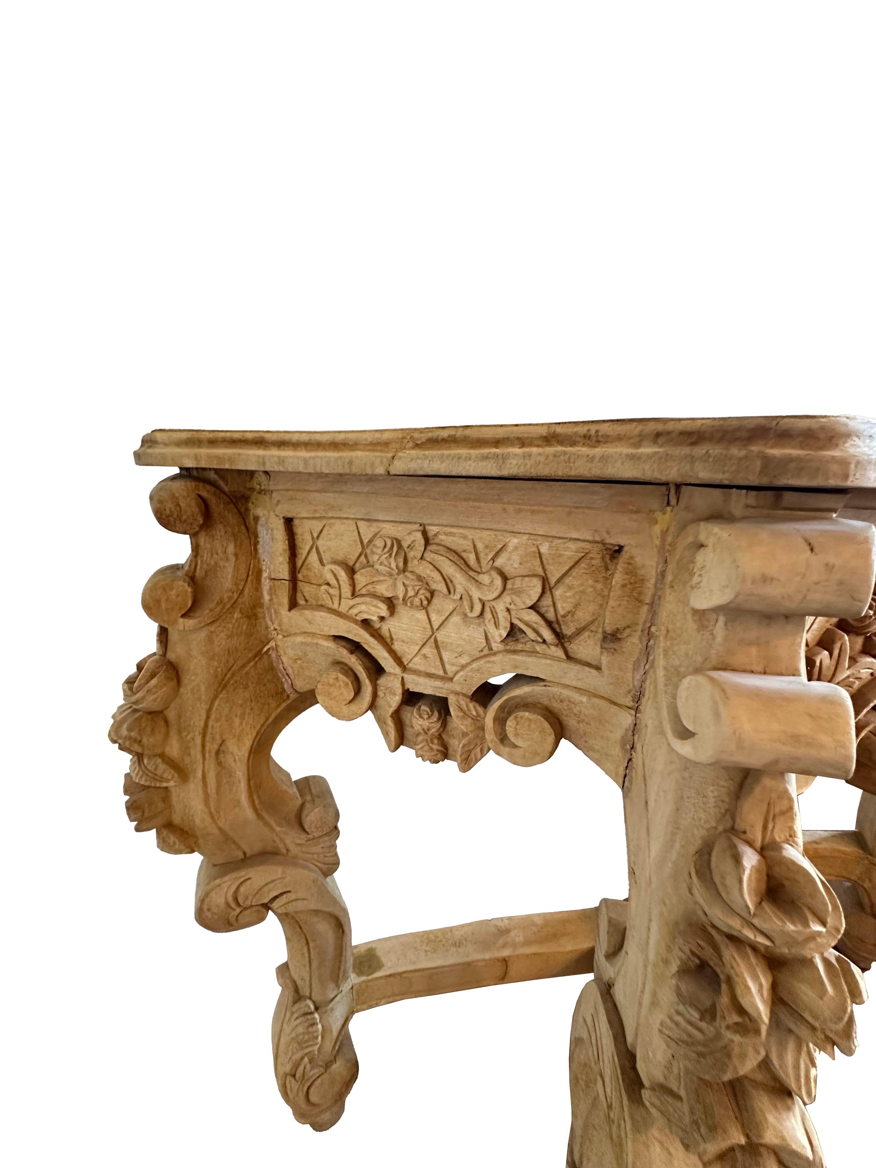 20th Century French Provincial Bleached Oak Console For Sale