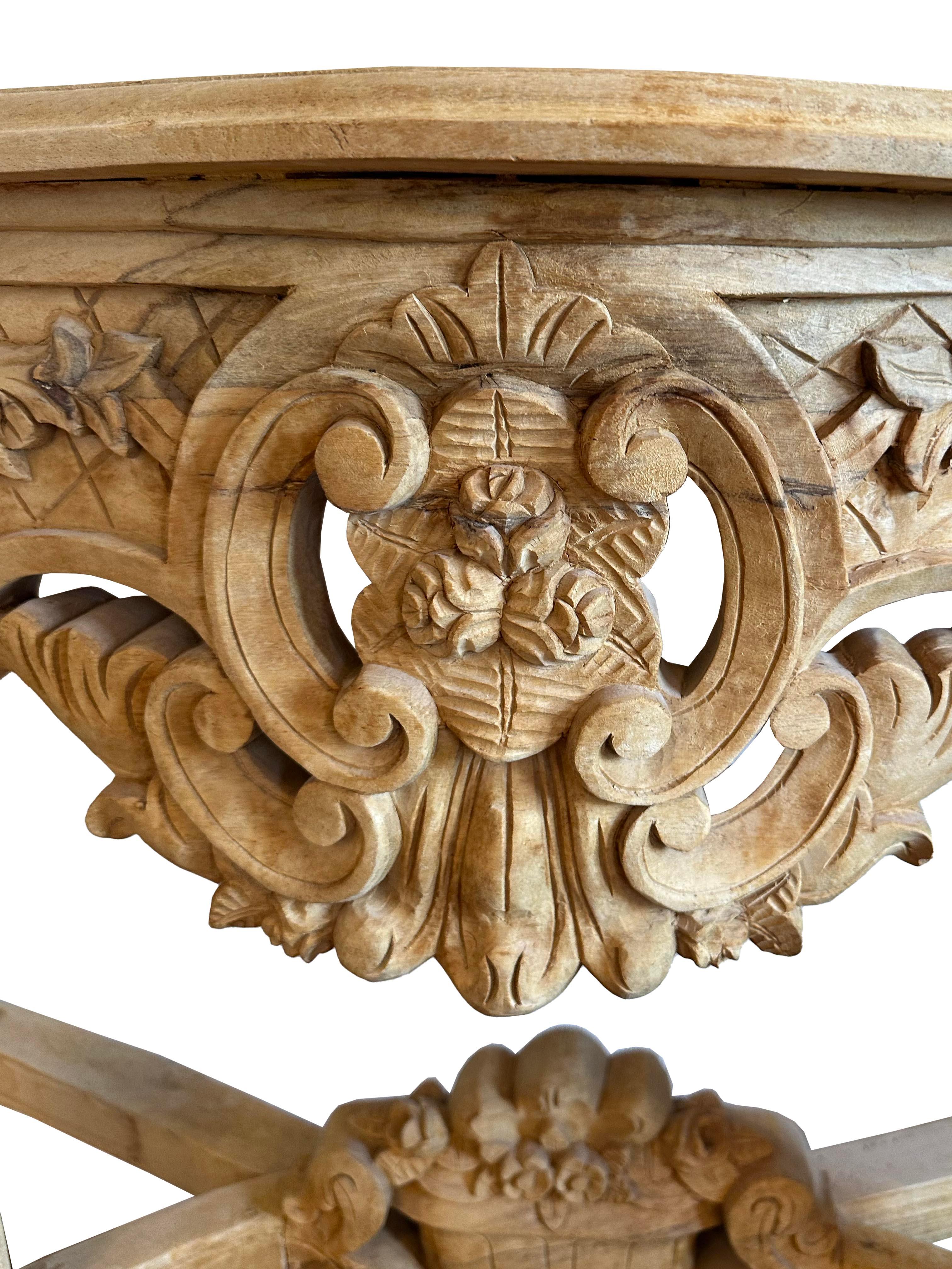 French Provincial Bleached Oak Console For Sale 2