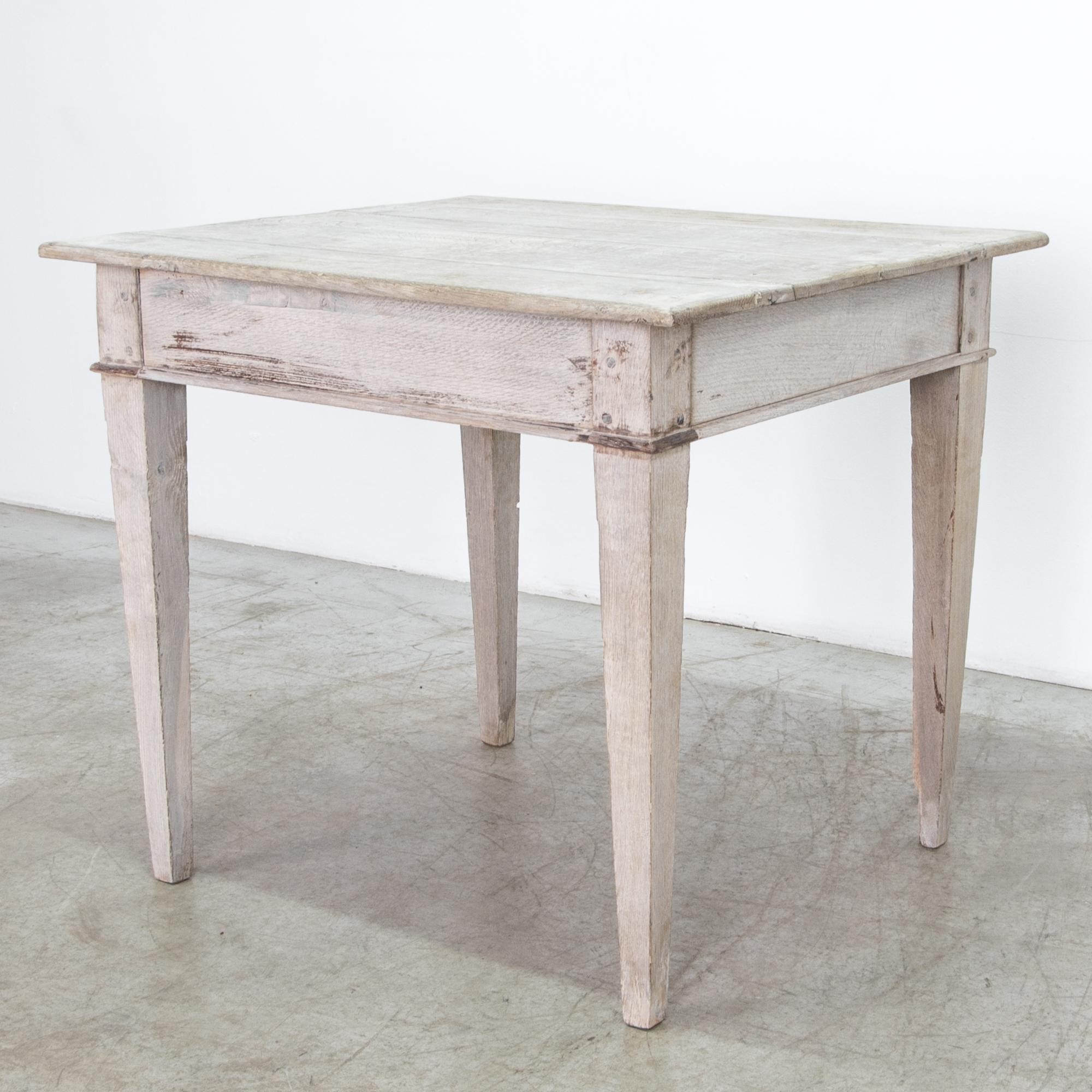 Early 20th Century French Provincial Bleached Oak Table