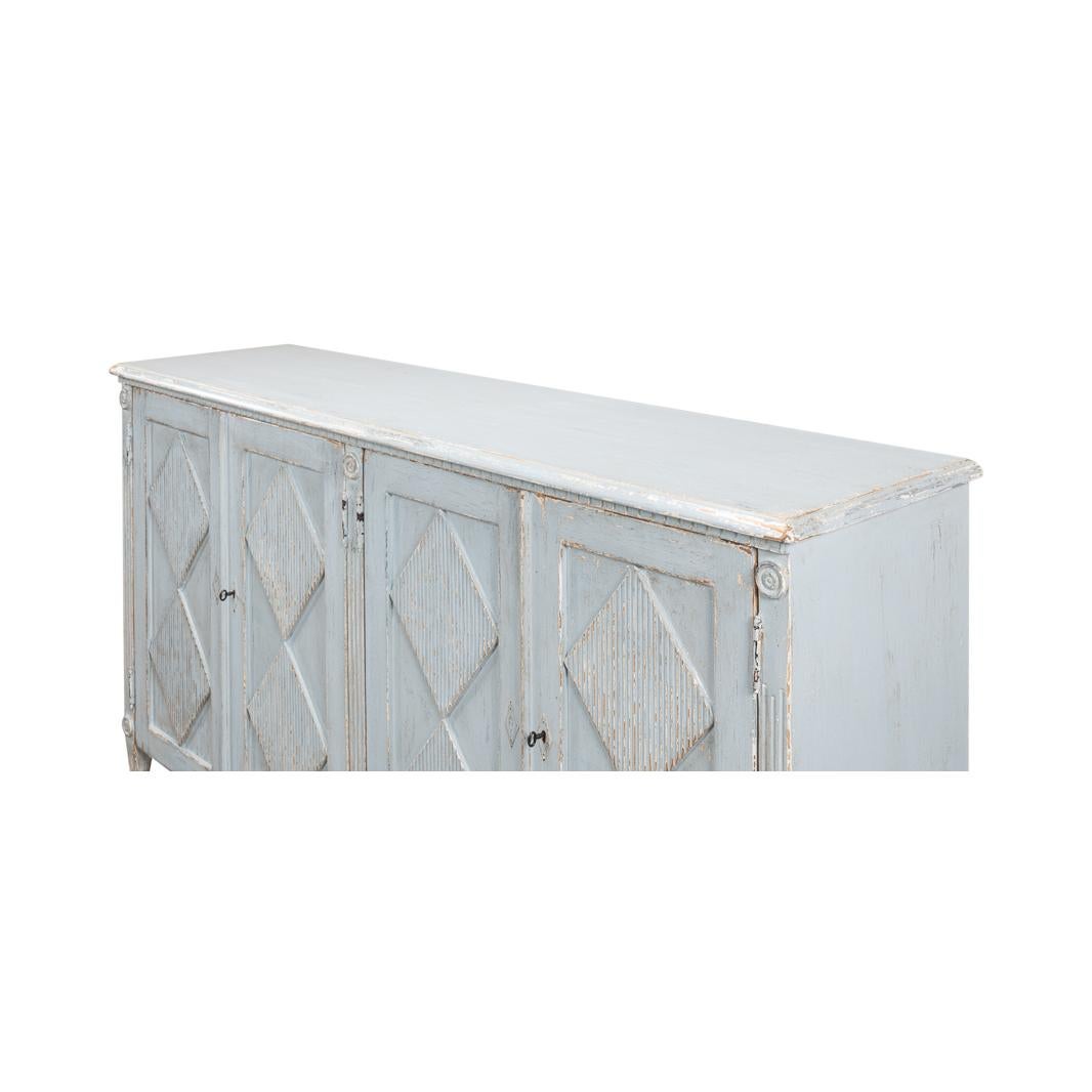 Französisches Provinzial-Sideboard mit blauer Bemalung (Asiatisch) im Angebot