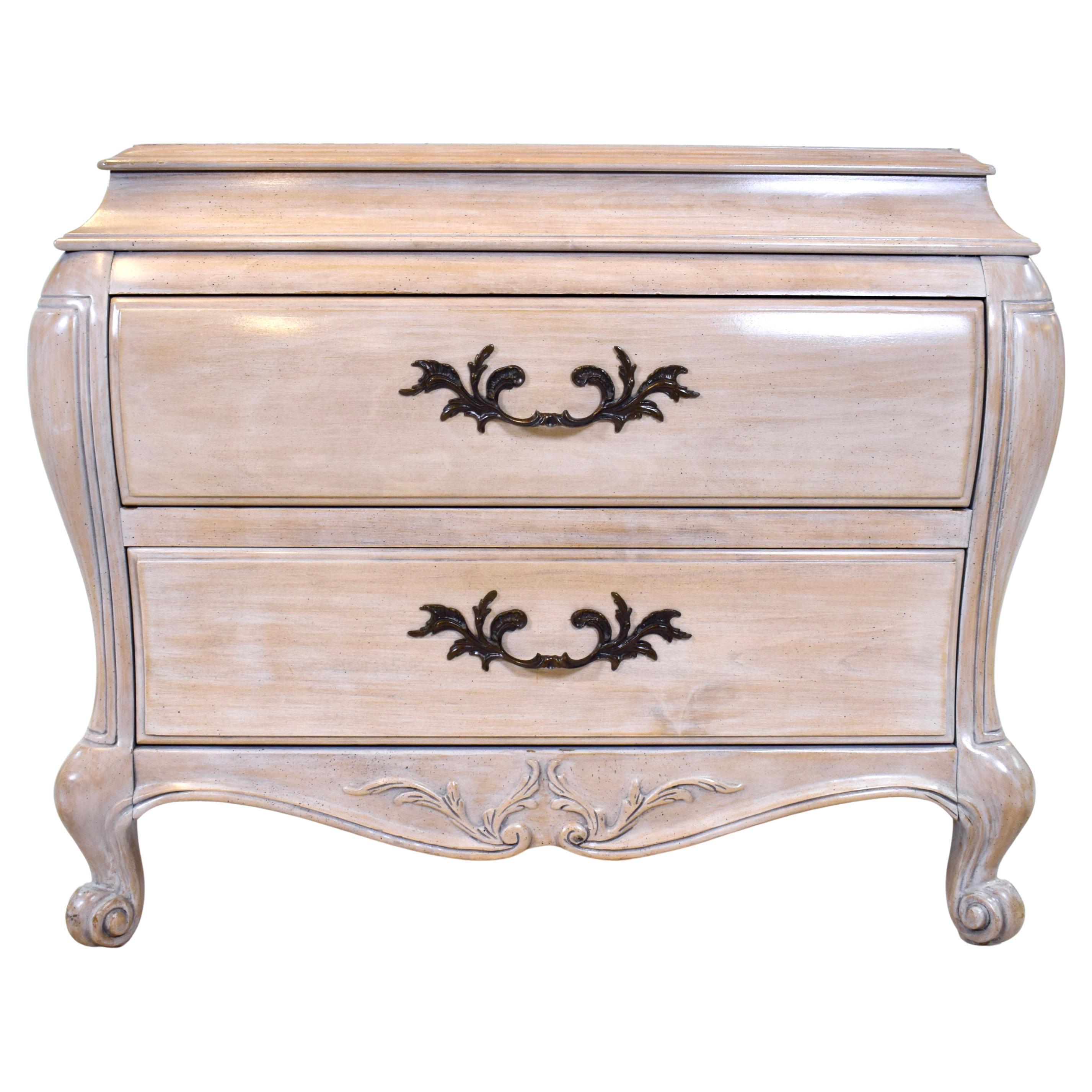 French Provincial Bombe Nightstand by White Furniture
