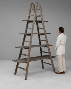 Bibliothèque de style provincial français, bois gris patiné, XXe siècle, France