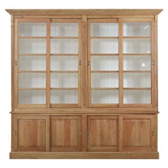 French Provincial Bookcase with Sliding Doors
