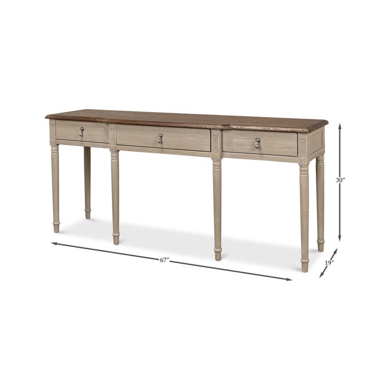 French Provincial Breakfront Console Table For Sale at 1stDibs