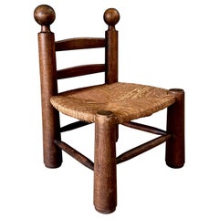 Niedriger Hocker im Stil des französischen Brutalismus von Charles Dudouyt