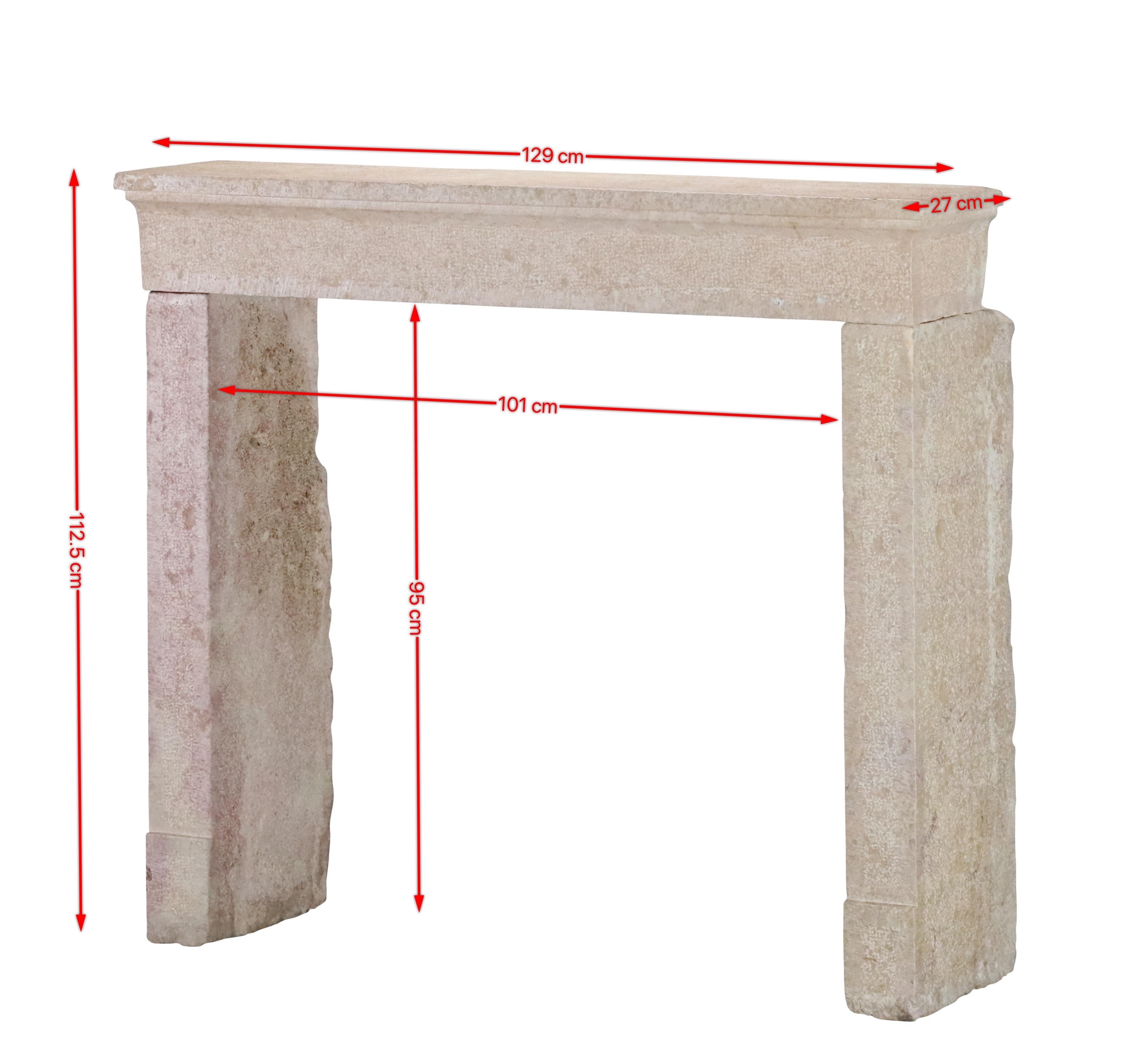 Brutalist minimal bicolor limestone fireplace surround. Brute surface for timeless slow-living home decor.
Measurements:
129 cm Exterior Width 50,79 Inch
112,5 cm Exterior Height 44,29 Inch
101 cm Interior Width 39,76 Inch
95 cm Interior Height 37,4