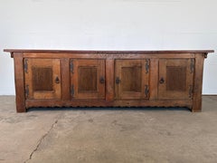 French Provincial Brutalist Style Oak Sideboard with Rich Patina, c. 1930s