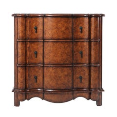 French Provincial Burl Bedside Dresser