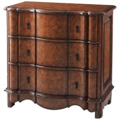 French Provincial Burl Bedside Dresser