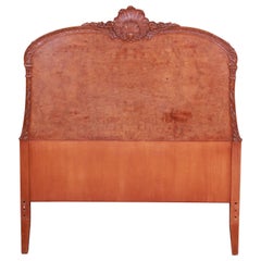 French Provincial Burl Wood Twin Headboard Attributed to Romweber, circa 1940s