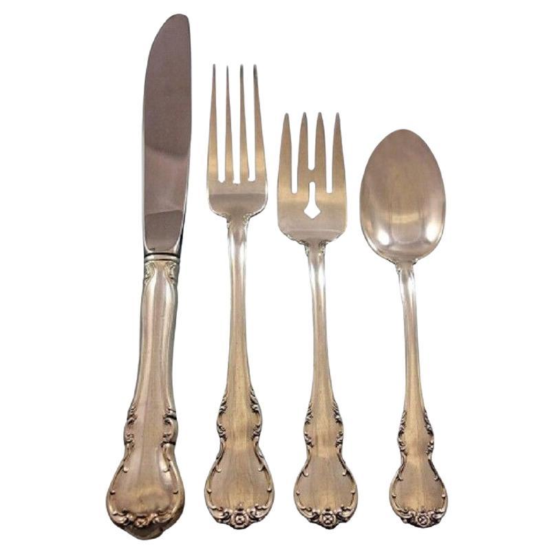 Set di posate in argento Sterling French Provincial by Towle 12 Servizio 48 Pezzi