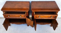 French Provincial Cabernet Nightstands by Drexel Pair