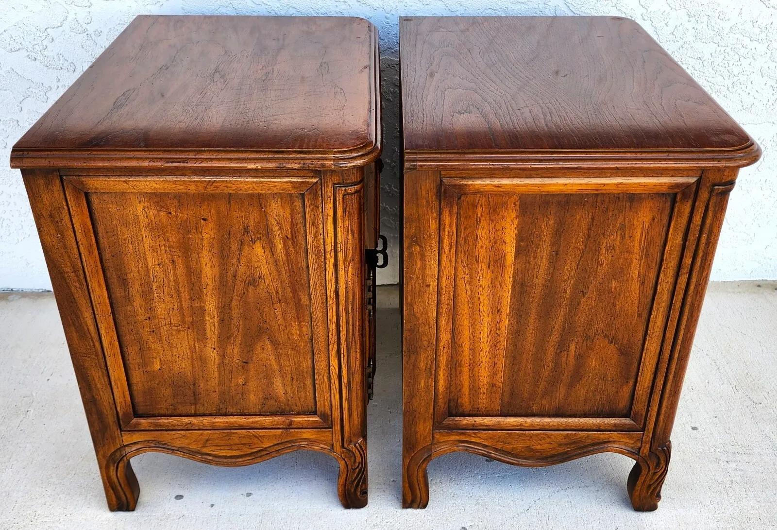 Late 20th Century French Provincial Cabernet Nightstands by Drexel Pair For Sale