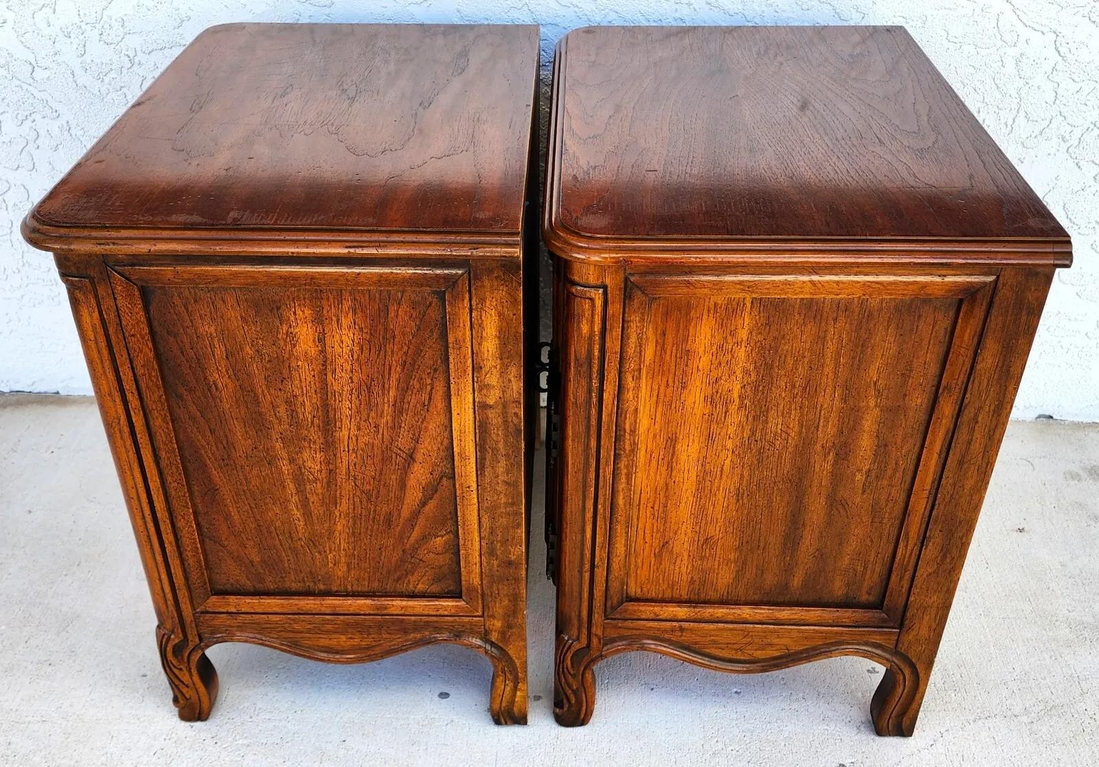 Oak French Provincial Cabernet Nightstands by Drexel Pair For Sale