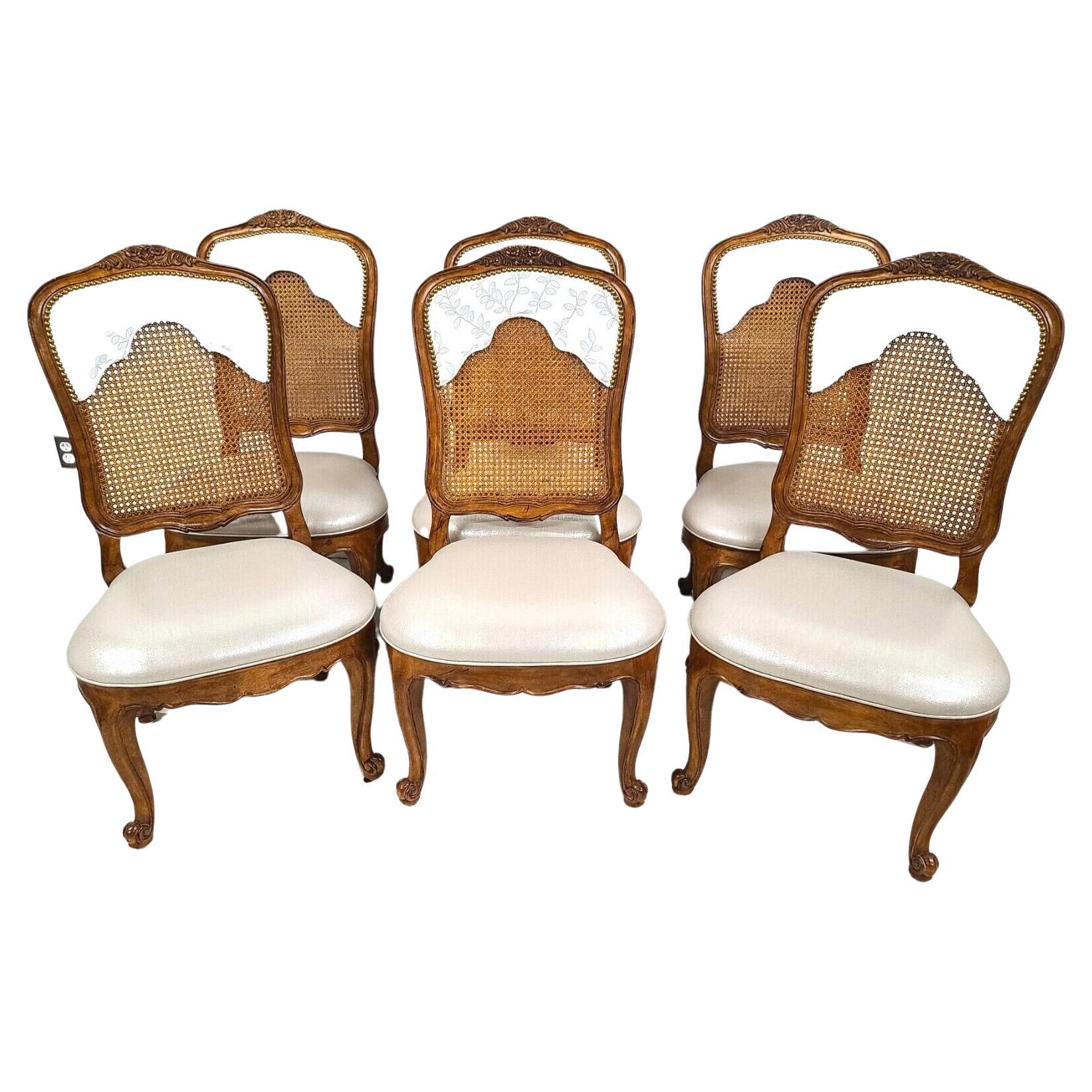French Provincial Cane Dining Chairs by Century Furniture, Set of 6