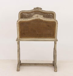 French Provincial Cane Paneled Magazine Rack