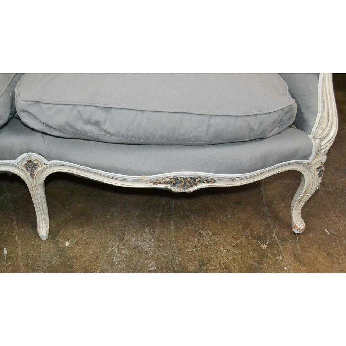 French Provincial Carved and Painted Settee (Louis XV.)