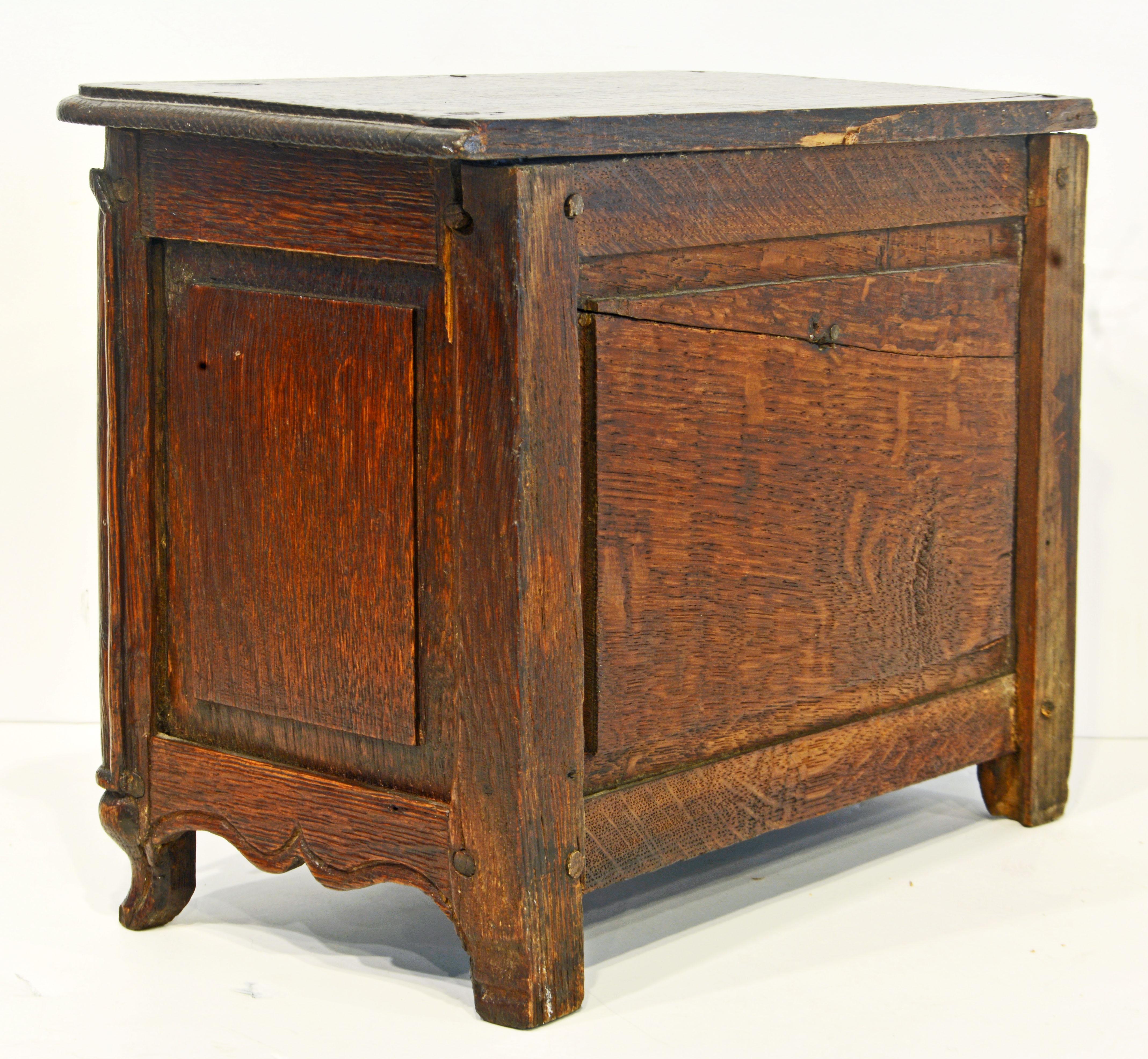 Hand-Carved French Provincial Carved Louis XV Style Miniature Commode, Early 19th Century