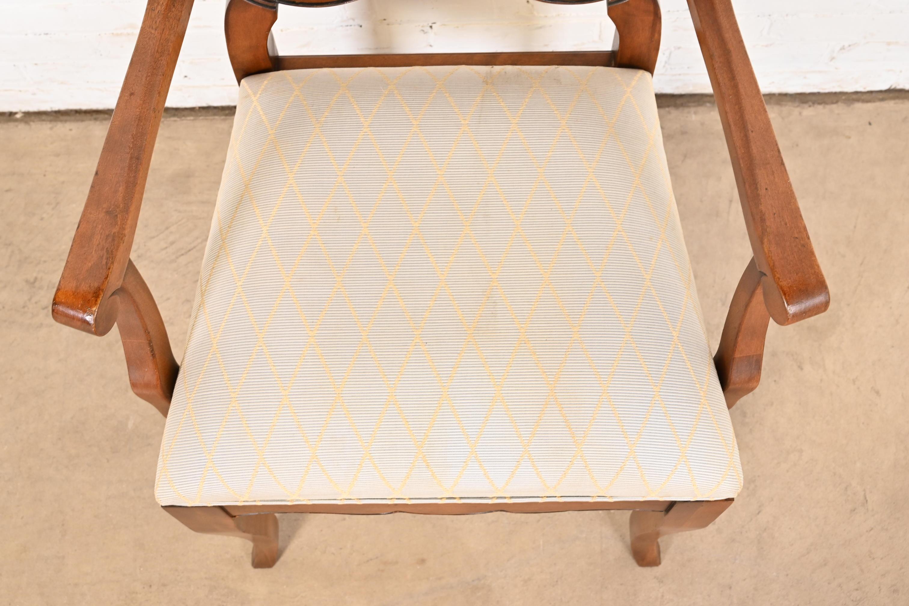 French Provincial Carved Maple Dining Chairs, Set of Six 5